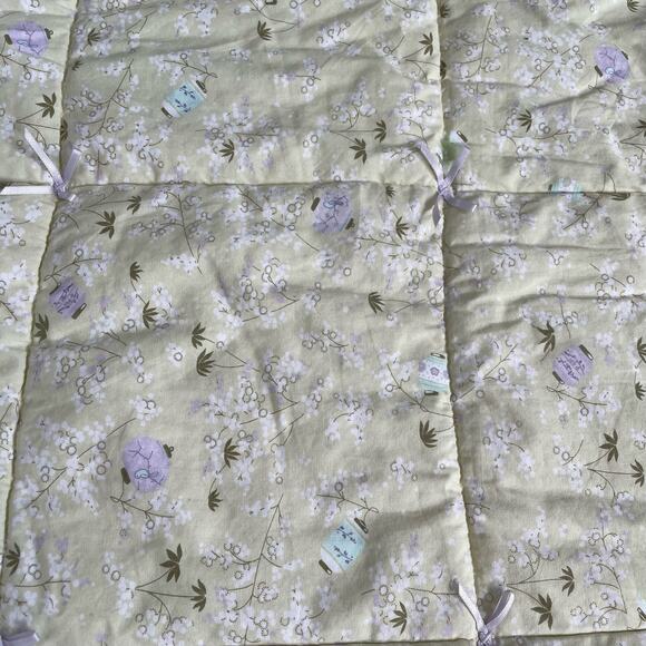 Gymboree Blanket Yellow Purple Fans Neutral Baby Crib Vtg 2004 Reversible HTF - Picture 9 of 10